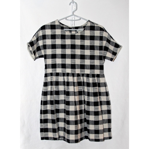 black and white chequered dress